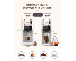 Espresso Koffiezetapparaat Zwart - 19 Bar Pompdruk - 0,6 Liter Watertank - Compact Formaat - Koffiecupmachine