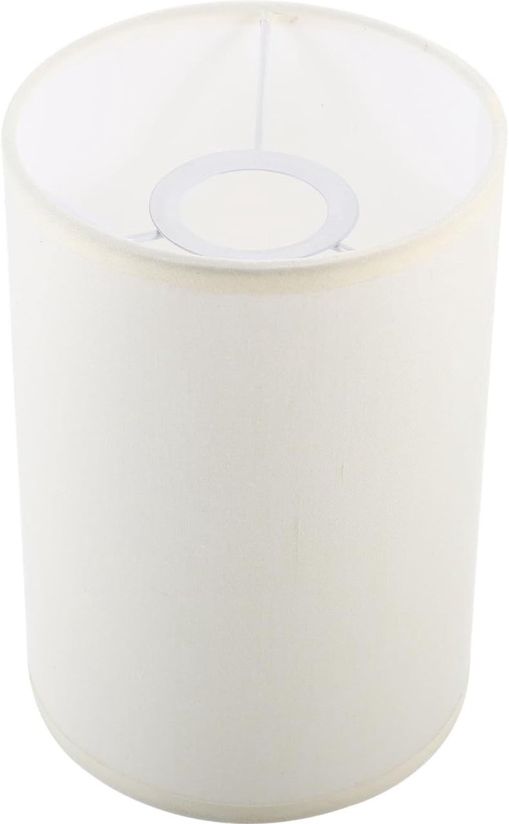 Lampenkap - Beige - 20 x 14 x 14 cm - Ronde TC en IJzeren Lampenkap - Voor Tafellampen en Staande Lampen