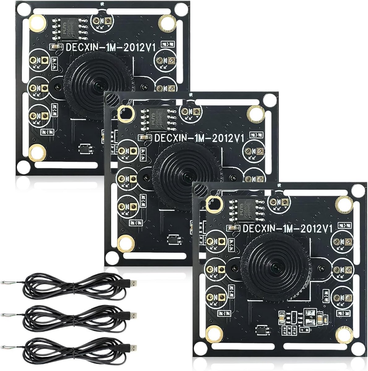 Camera Module Set van 3 USB Camera's 1280 x 720 30 fps HD met 100 Graden Hoek en 2 m Kabel voor Game Projecten en Darts Camera Systemen met Hoge Beeldkwaliteit