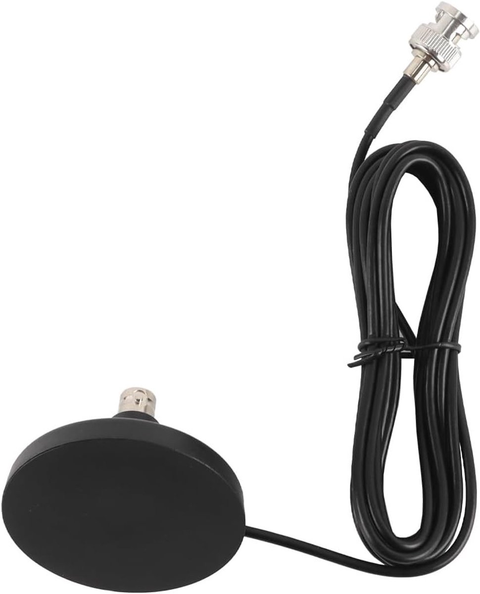Antenneverlengkabel met BNC-stekker en sterke magnetische voet voor draadloze microfoons, RG174 (3 meter)