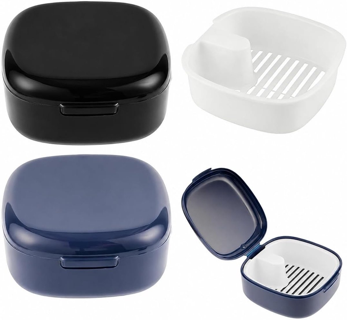 Orthodontische Apparaathouder - Wit - 7,8 x 7,8 x 3,8 cm - Duurzaam, Lekvrij en Compact - Voor Beugels en Kunstgebitten