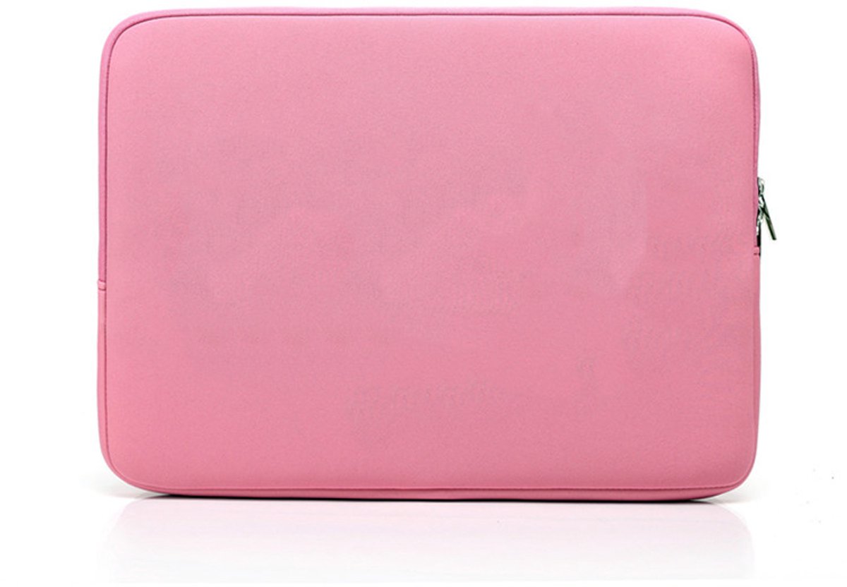 Spatwaterdichte laptop sleeve -Laptophoes / Sleeve – waterbestendige laptoptas met-Laptop bag-Laptop cover -Laptop Hoes geschikt voor15 / 15.3 / 15.6 / 16 inch- dubbele ritssluiting-Lichtroze