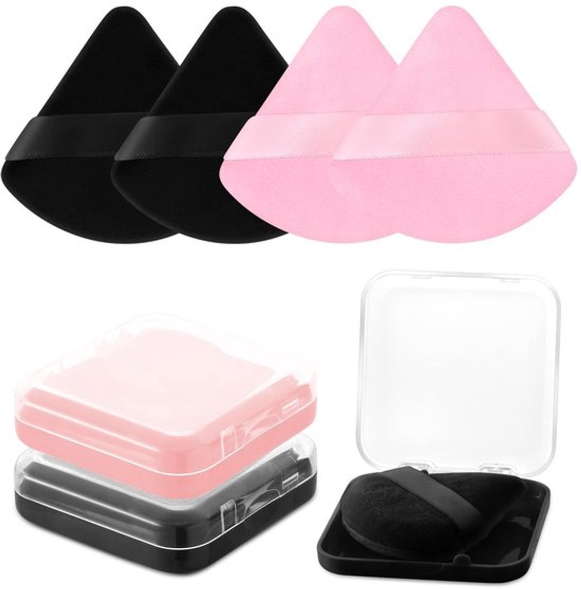 Dailygoody - Poederkwast - Make-up-puff - Reisbehuizingen - Driehoekig