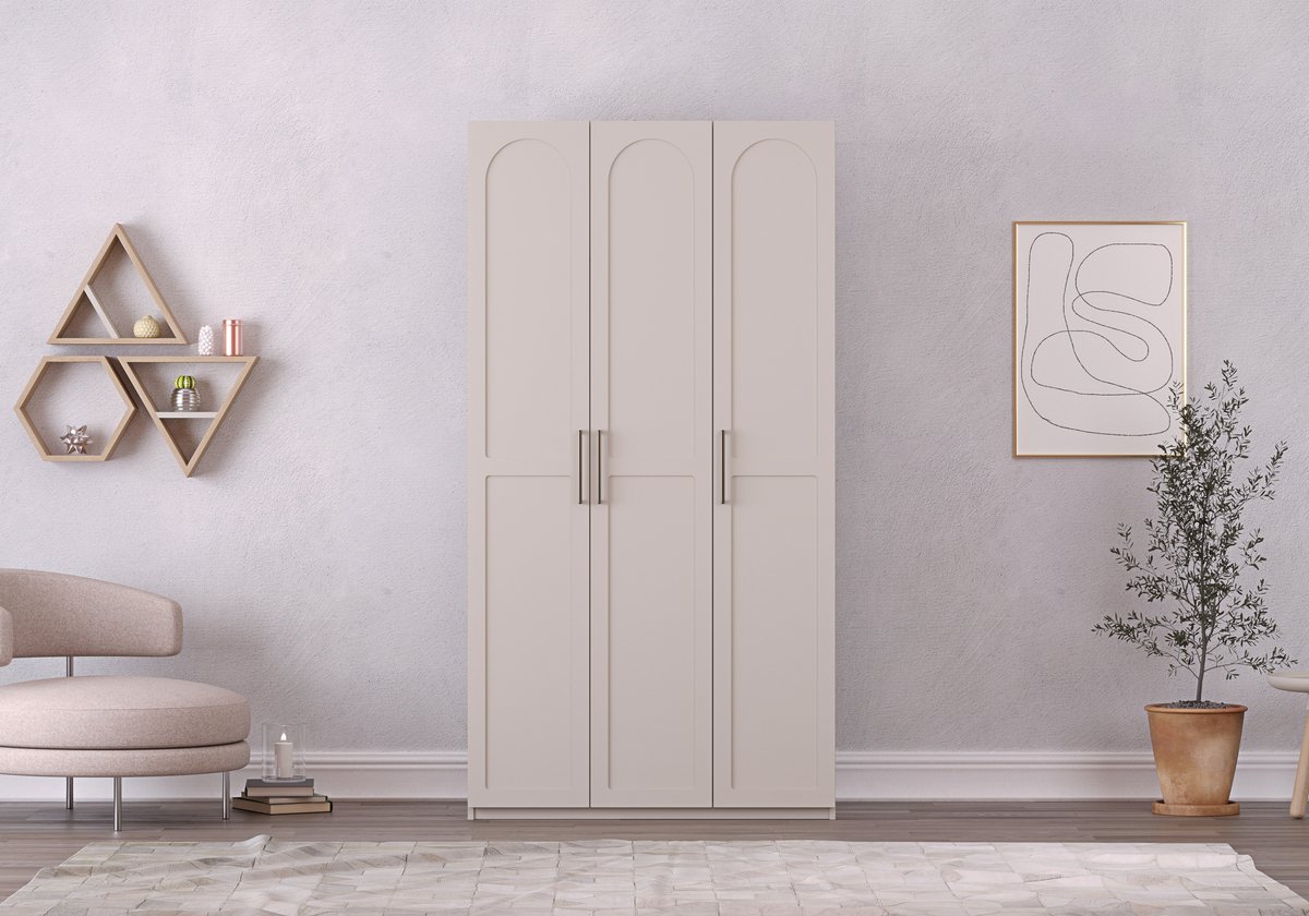 ARYA MEGA KLEDINGKAST MET 3 DEUREN – Garderobekast – Kledingkast – 3 Deuren – Ruime Opbergruimte – Slaapkamerkast – Opbergkast – Moderne Kast – Stijlvol Design – Kleding Opbergen – Kledingmeubel – Praktische Kast – Ruime Kledingkast – Slaapkamer