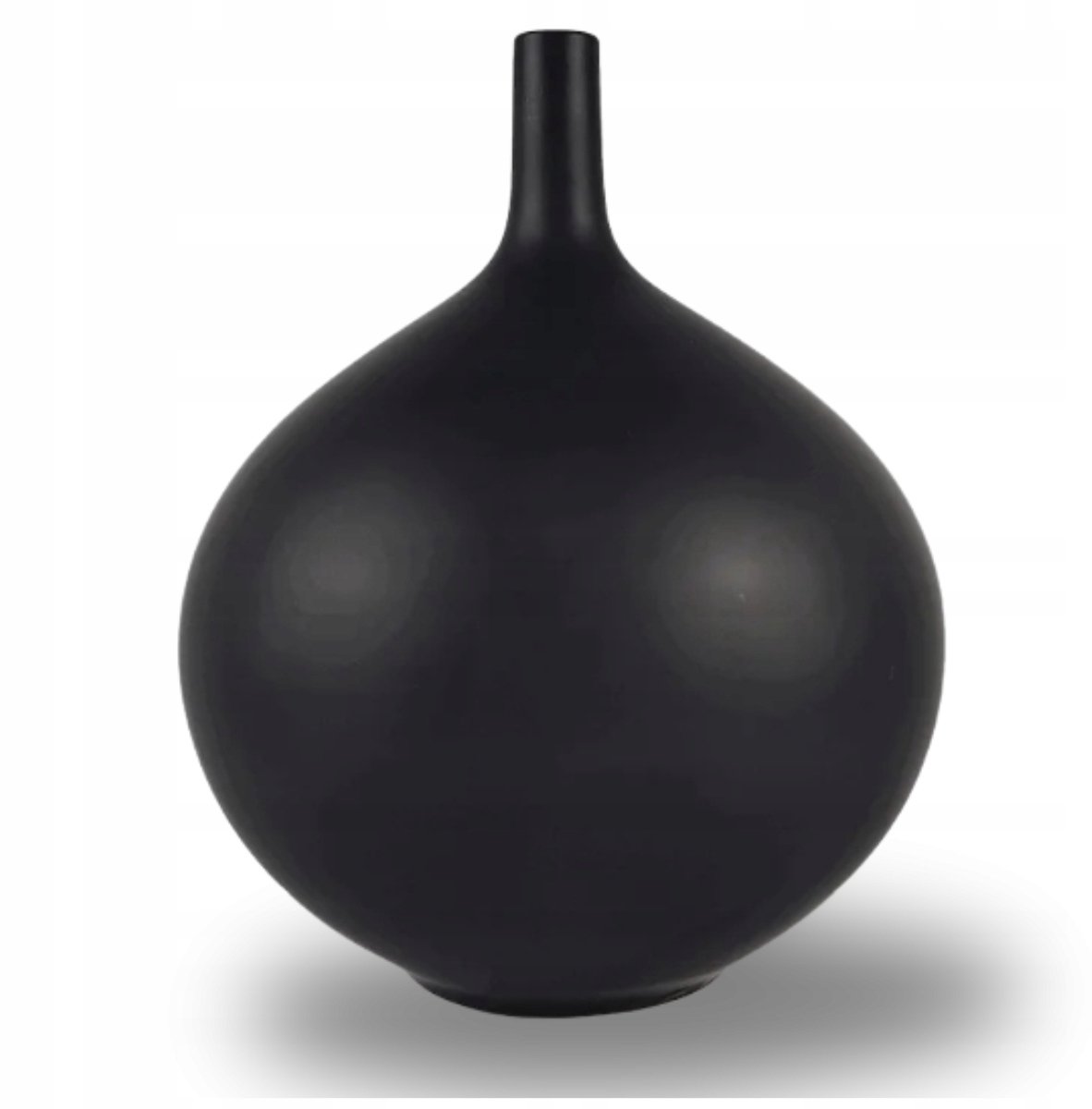 Stijlvolle Zwarte Keramische Vaas - 24cm Hoog - Mat