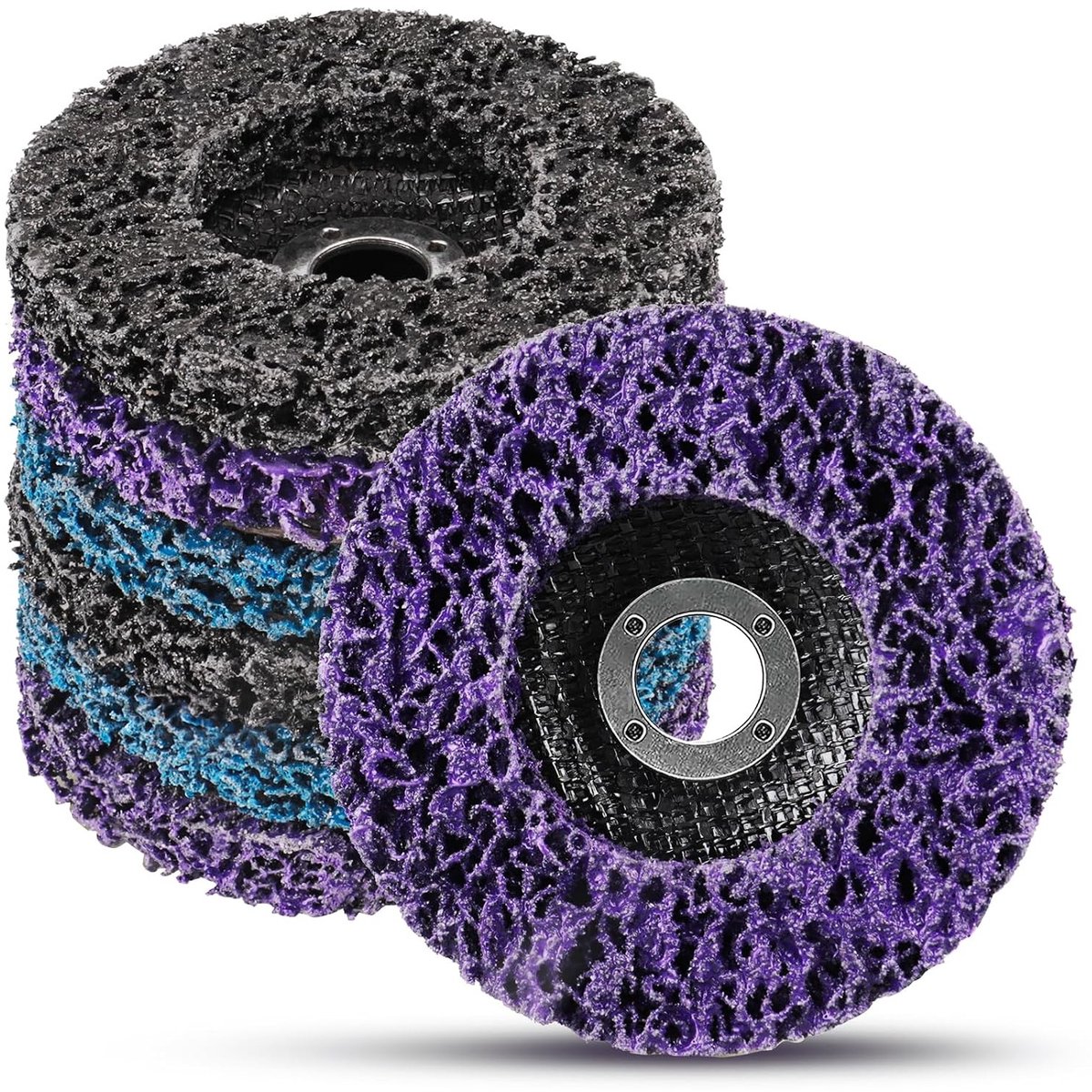 6-delige set van 100mm schuurdiscs voor slijpmachines, ideaal voor het verwijderen van verf, roest en oxidatie