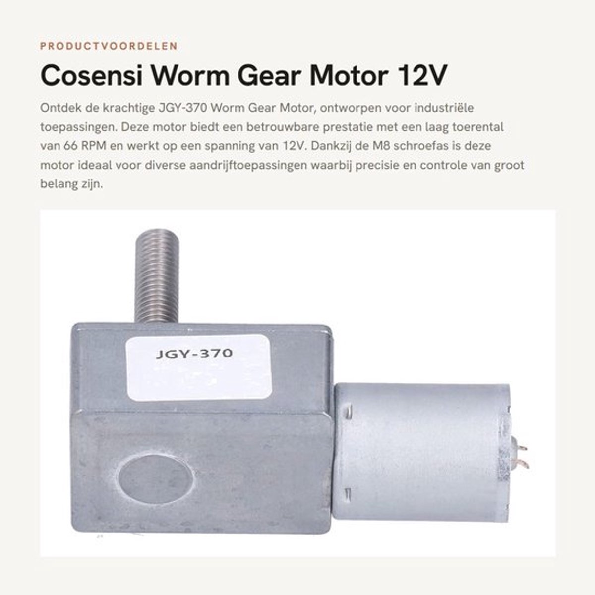 Dailygoods- Wormgear Motor - Industrieel Aandrijfsysteem - Verstelbare Snelheid