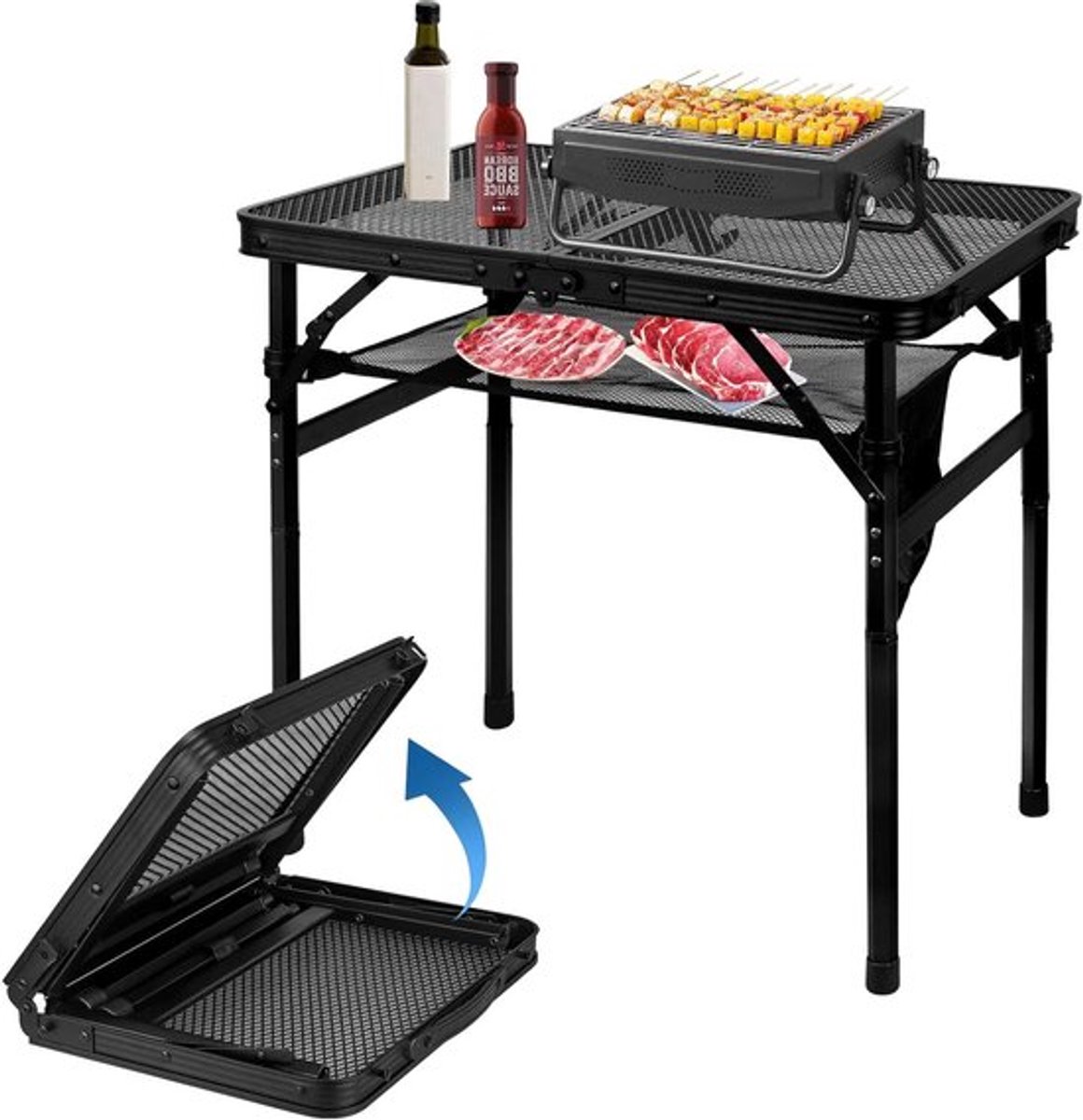 Inklapbare Campingtafel - Draagbare BBQ Tafel - Verstelbaar