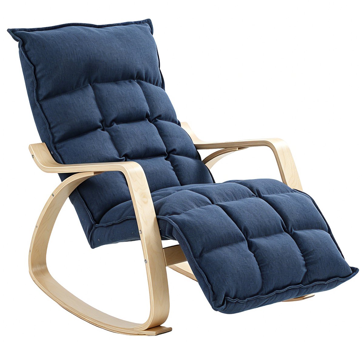 Homcom Rocking Chair-Stoff in Leinenoptik (100 % Polyester)-Dunkelblau Donkerblauw