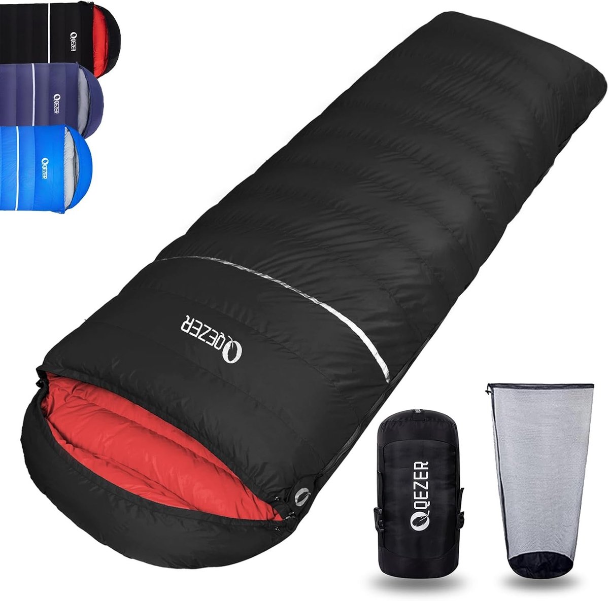 Wintertent 2 persoons - Zwart - 220 x 78 x 66 cm - Donzen Warme Slaapzak - Geschikt voor Outdoor en Winterkamperen