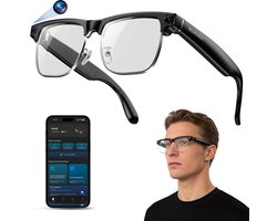 Blackview bv200 - blue light glasses - smart glasses - ai-slimme bril - bluetooth-bellen - foto's en 4k hd video opnames - realtime vertaling - spraakassistent - objectherkenning en glazen kleurverloop blauwlichtfilter - zwart