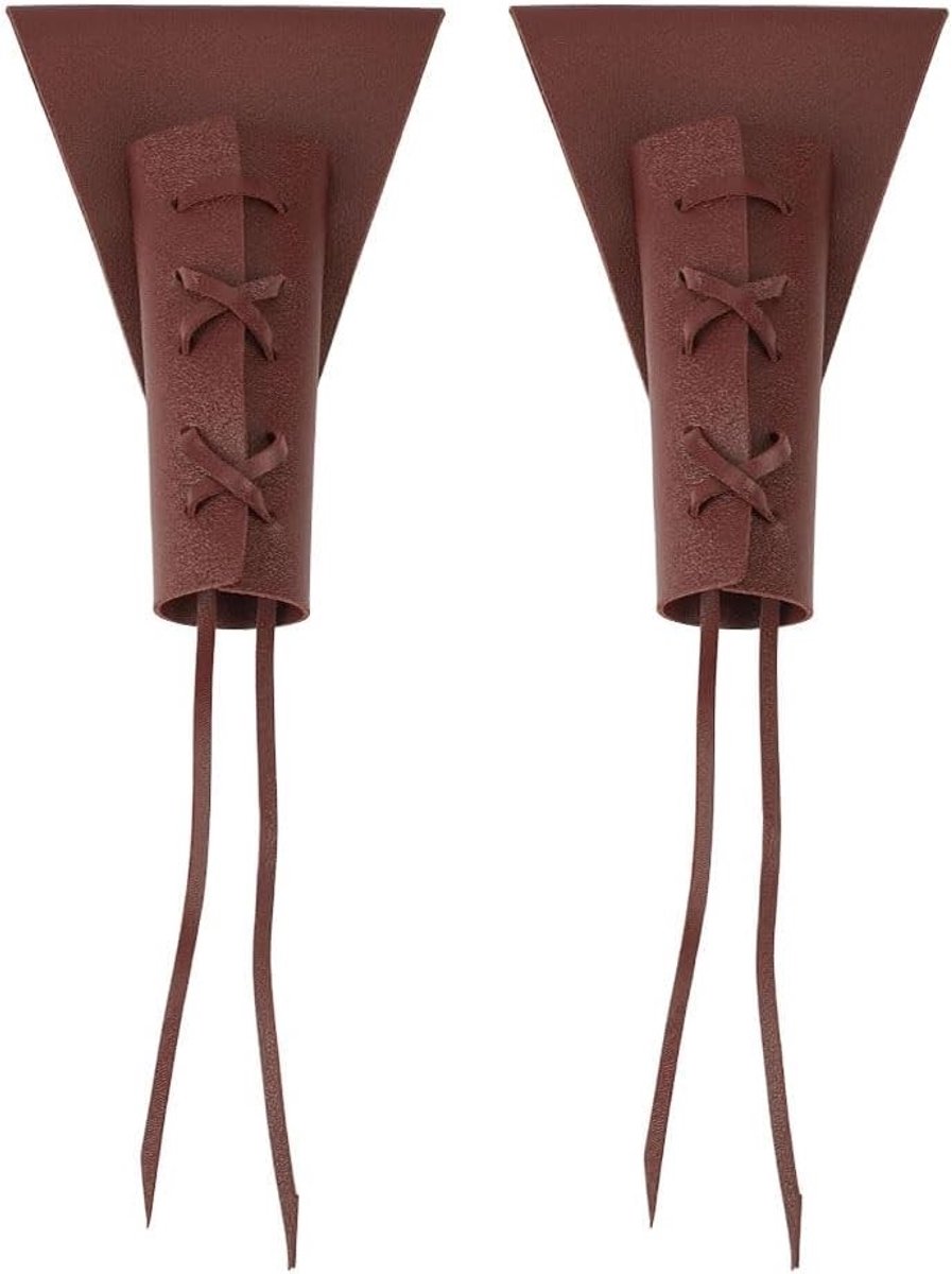 Middeleeuwse Zwaard Kikker Lederen Dolk Holster met Verstelbare Veters voor Riem - Ideaal voor Renaissance Faire en LARP Aventuren