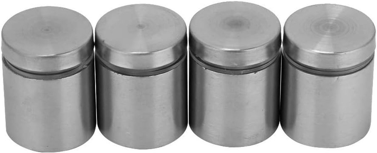 Stainless Steel Glas Bevestigingsstangen 4 Stuks, 25 x 25mm, Ideaal voor Glas Displays, Signage en Kunstinstallaties