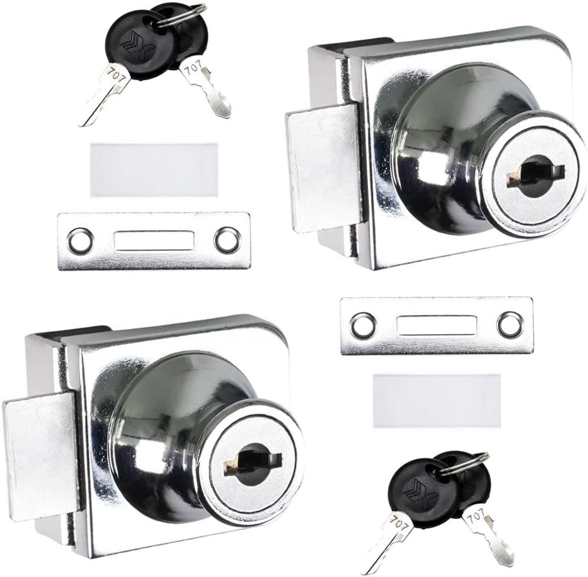 Veiligheidslock voor Glazen Deuren van 5-8 mm, Sleutelslot voor Glasdisplaykasten, Geen Boren, 2 Stuks, Ideaal voor Winkel- en Thuisgebruik