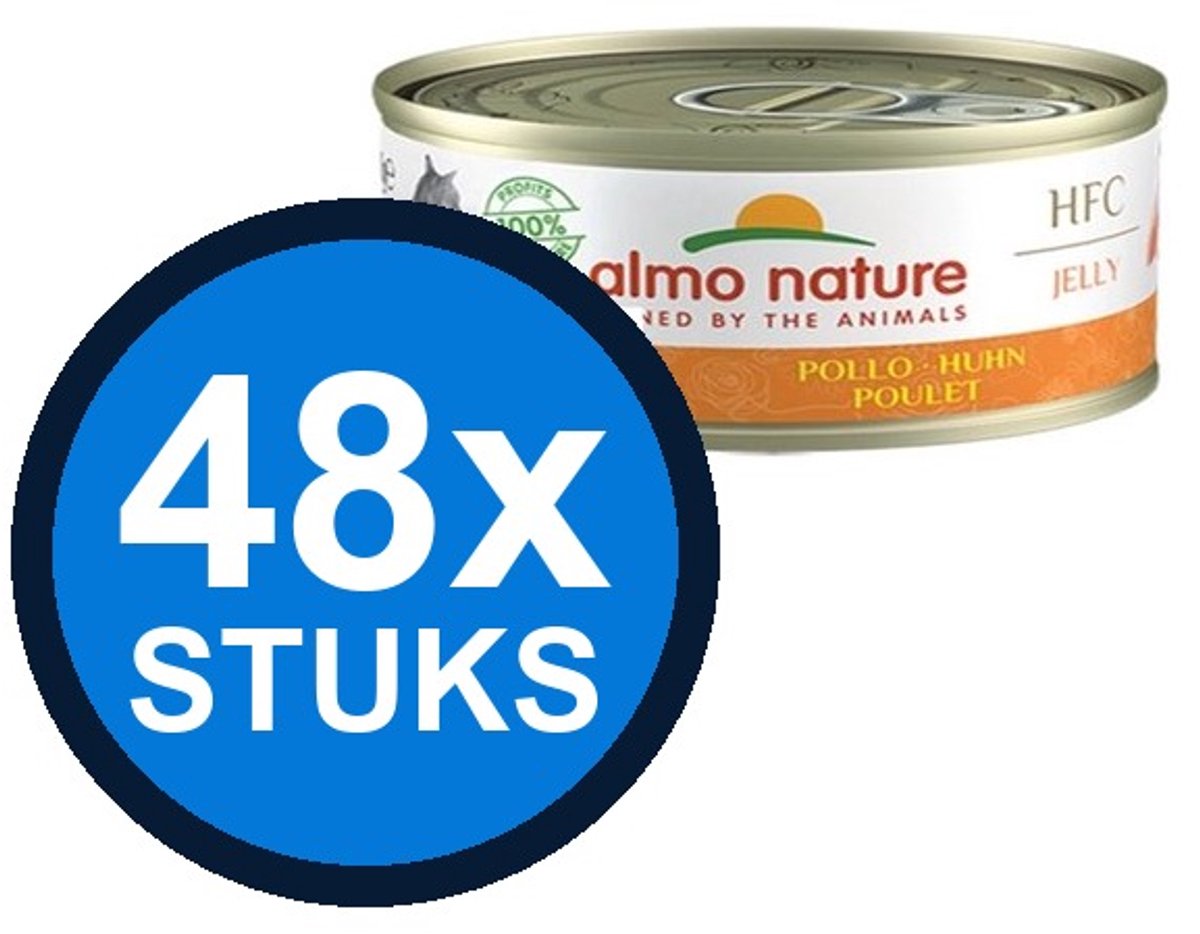 48x Almo Nature HFC - Kalfsvlees - Kattenvoer Natvoer Blik - 70g