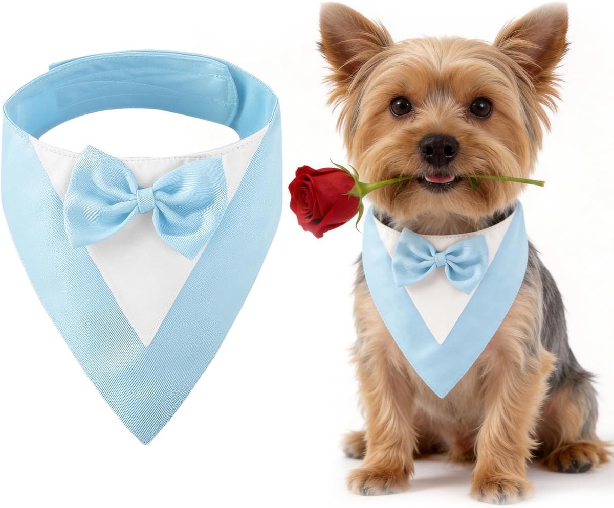 Hondenbandana - 30 cm - Polyester - Verstelbaar - Wasbaar - Blauw