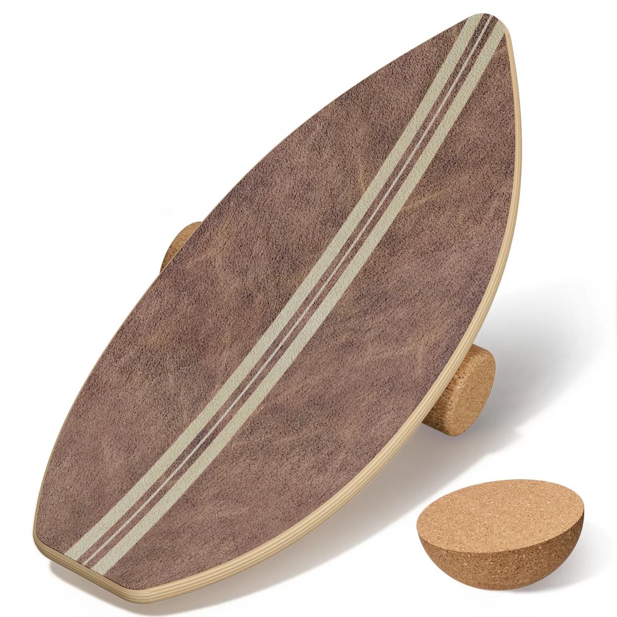 ArtiZo Balansbord - wobbel board - wiebelbord - antislipoppervlak - incl een roller en een halfrondbal - esdoorn en berkenhout