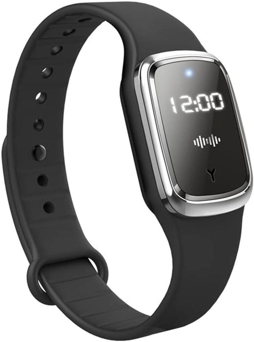 Ultrasone Muggenwerende Polsbandjes | Elektronisch Anti-muggenhorloge | USB-opladen | Waterdicht | Herbruikbaar | Draagbaar | Outdoor | Kamperen | Wandelen | Zwart