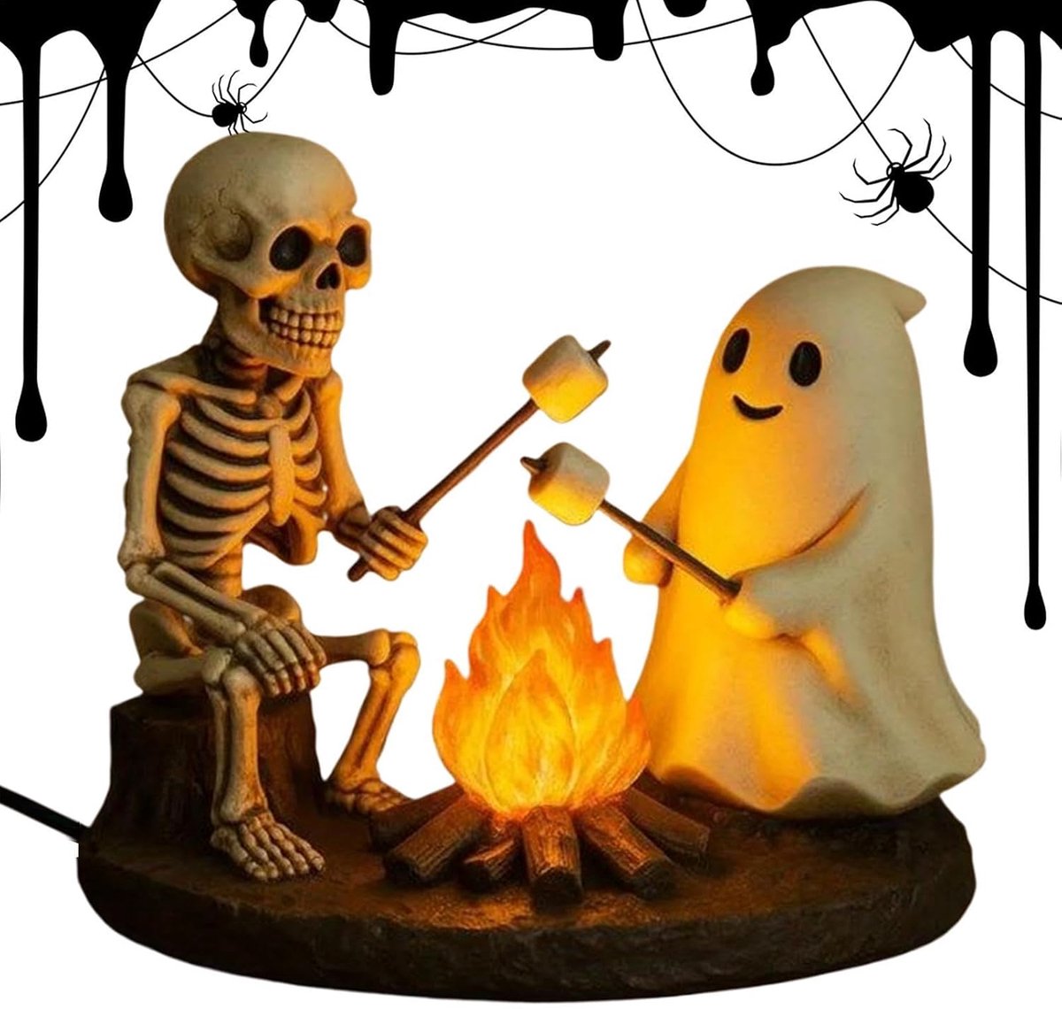 Skelet Spook Kampvuur Nachtlamp Halloween Sfeervolle Avondgloed