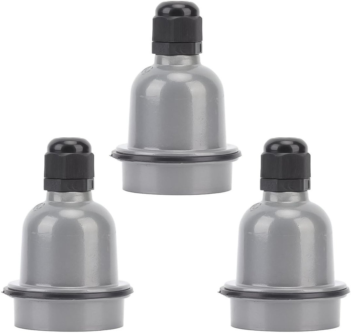 Waterdichte E27 Lampenhouder - Verhitbestendige Schroefaansluiting voor Halogeen- en LED-lampen, 3 Stuks