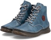 Rieker Dames 53632 14 Veterlaarzen Sleehak Blauw