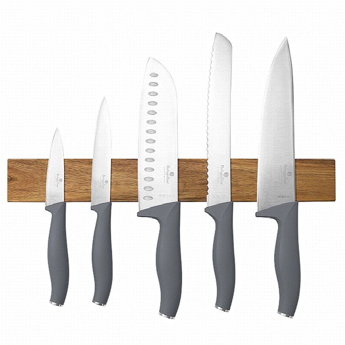 Messenset met magnetische houder van acaciahout, 6 stuks, Aspen Collection