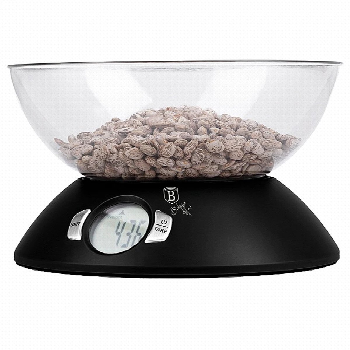 Digitale keukenweegschaal 5 kg met schaal uit de Matte Black Collection