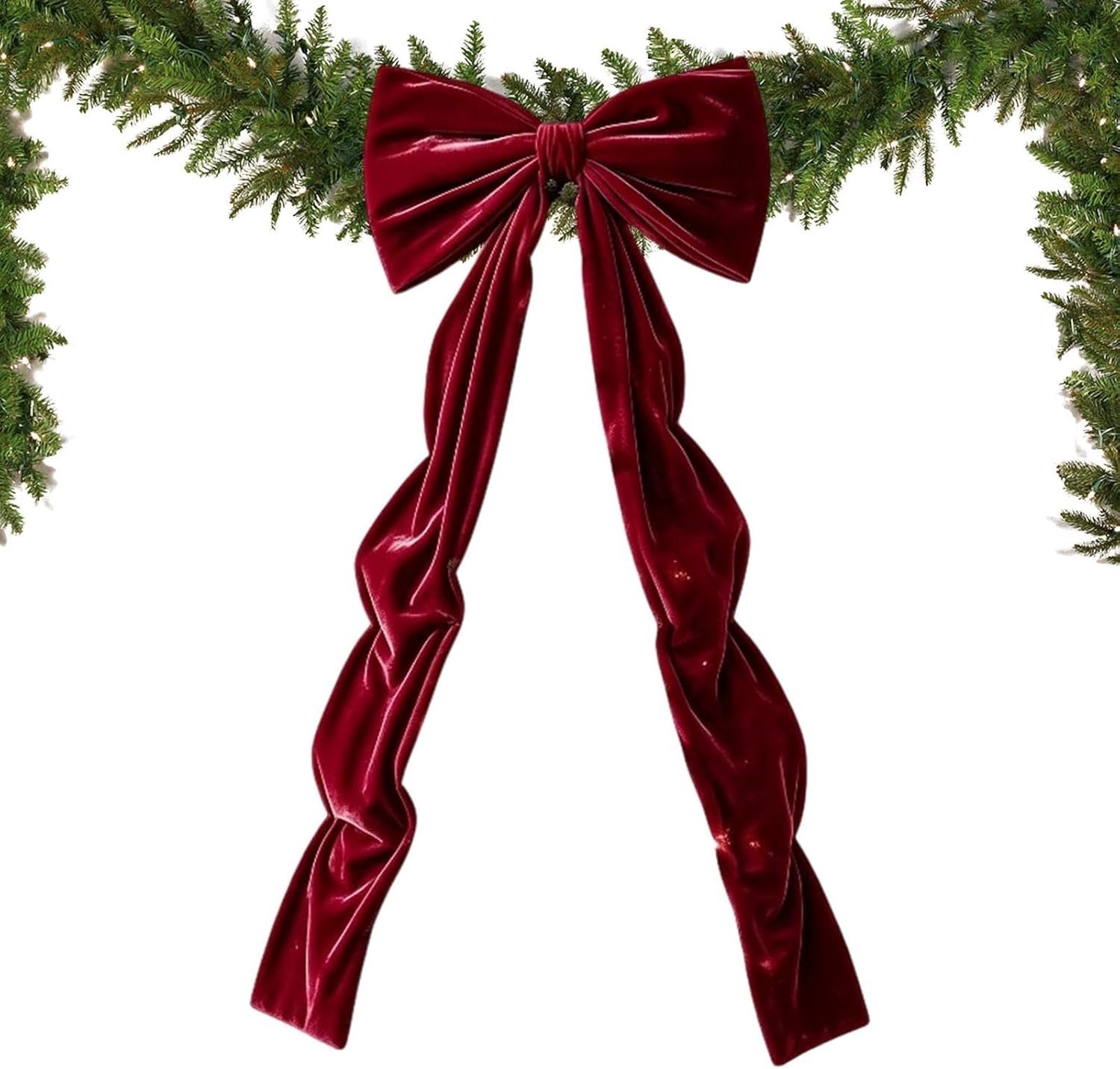 Kerstboom Topper | 6FT Elegant Fluwelen Decor met Lange Streamers
