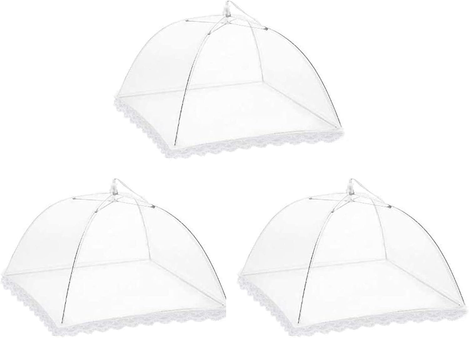 Tokaneit 3 stuks opvouwbare afdekhoes, levensmiddelafdekking, tent, fruitkap, taartafdekking, afdekking - ShopVlot