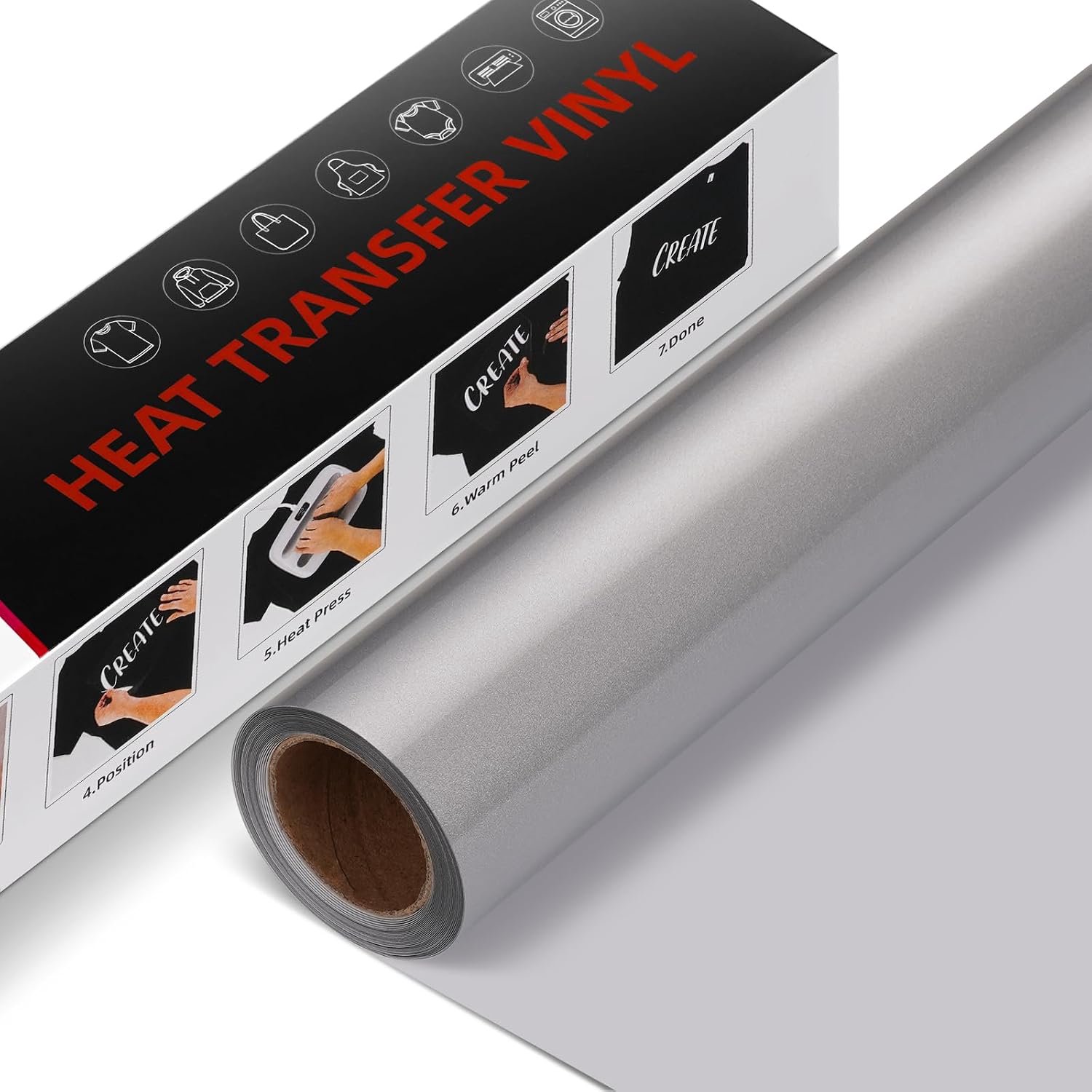 Flexfolie Zilver, HTV Vinyl Rol 30,5 cm x 1,5 m voor Textiel