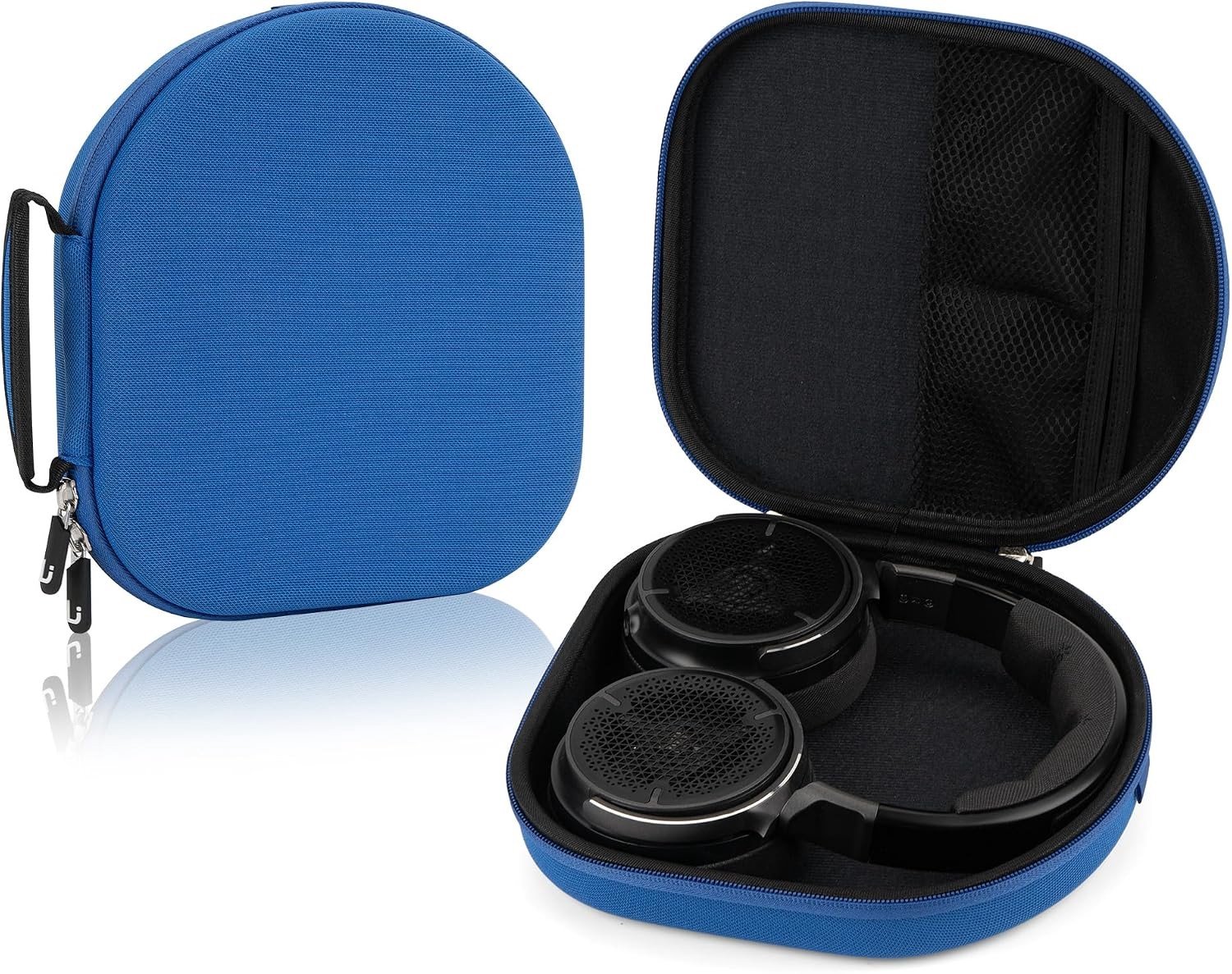 Hoofdzak voor Hoofdtelefoons - Beschermende Hard Shell Tas voor Draagbare Audio, Kabelopslag en Reisbescherming voor Sennheiser, Corsair en JBL Modellen (Blauw)