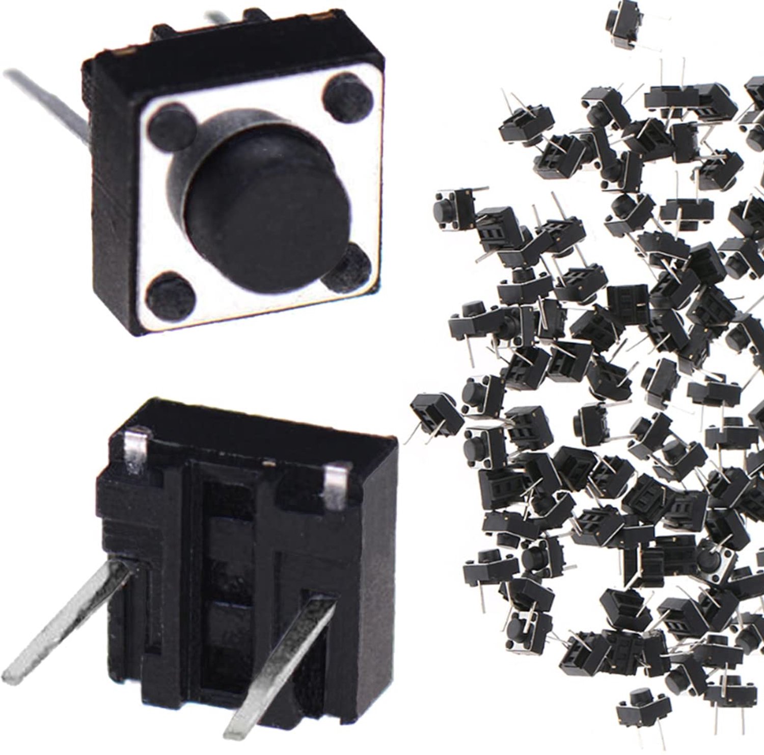 Tactiele knop 6 x 6 x 5 mm - Miniatuur micro schakelaar - Momentaan contact - Ideaal voor panelen en PCB - ShopVlot