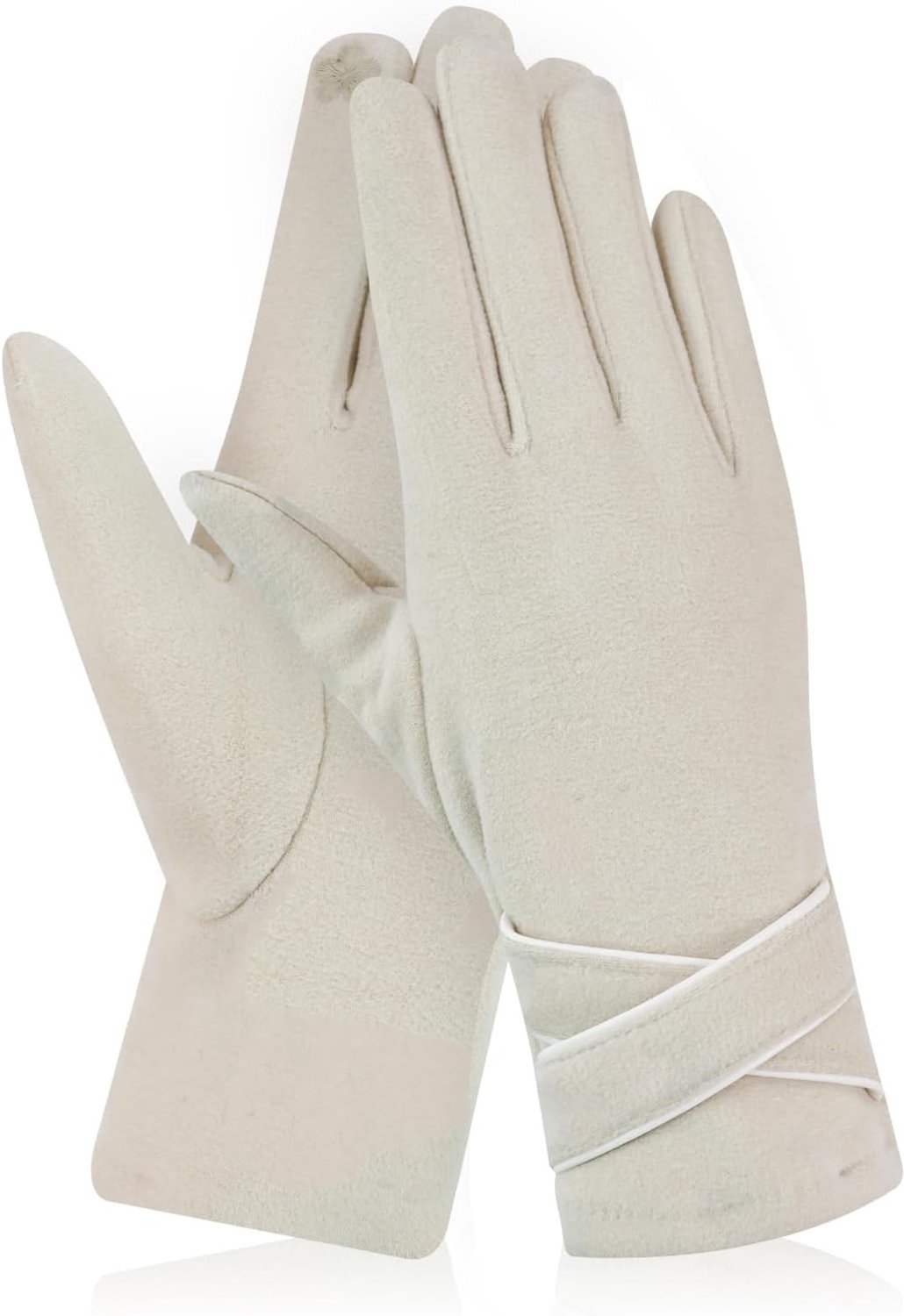 Winterhandschoenen - Beige - 24 x 9 cm - Touchscreen-handschoenen voor Binnen en Buiten - Voor Dames