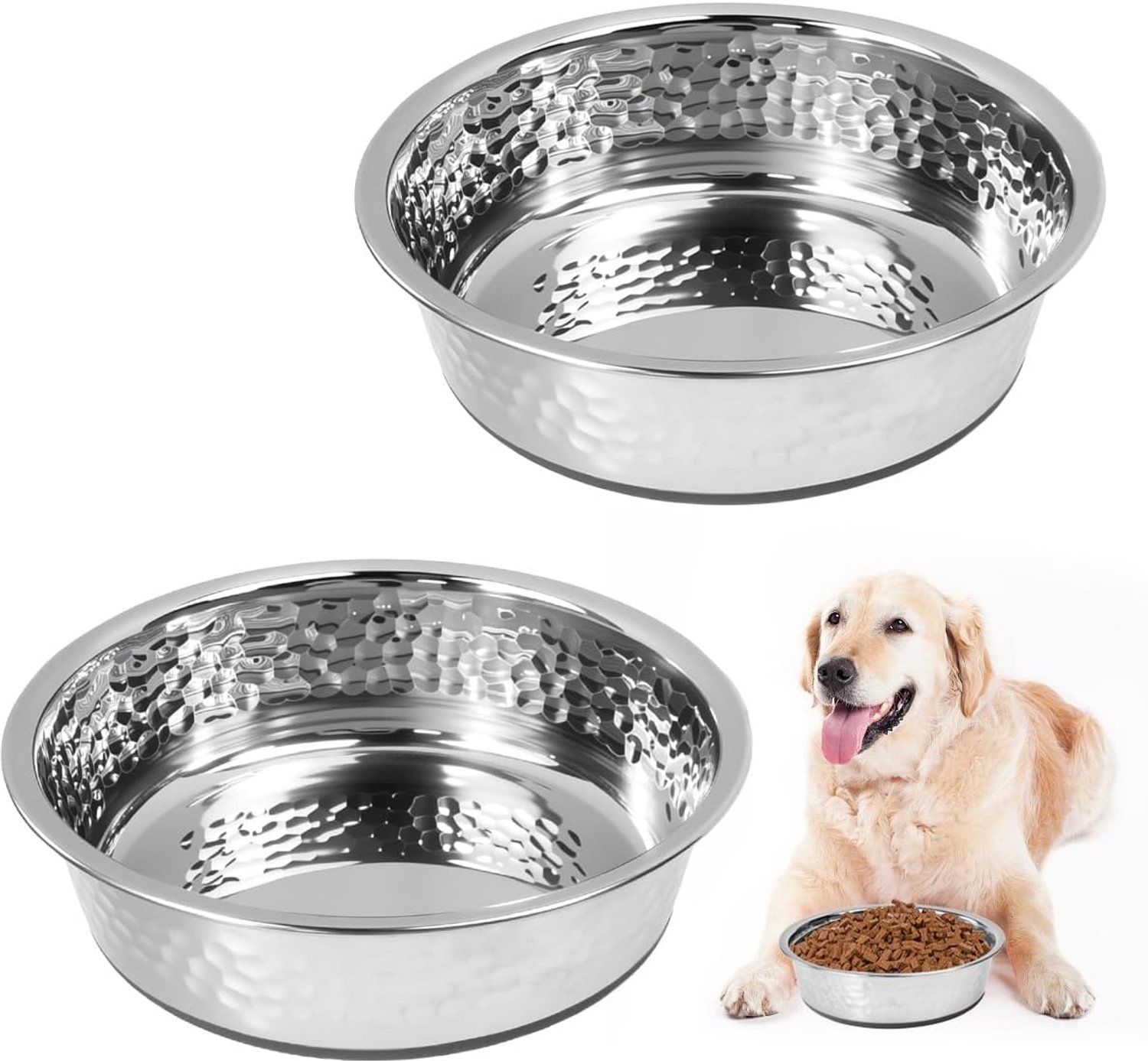 voerbak set grijs - dubbel - 900 ml - ideaal voor grote honden of meerdere huisdieren - ShopVlot