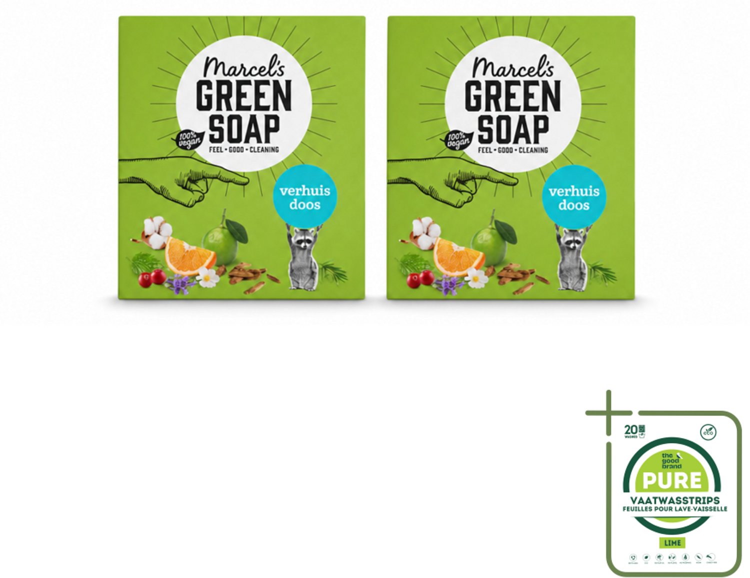 2 x Marcel's Green Soap - Verhuisdoos - Duurzaam Schoonmaken - Natuurlijke verzorging - 8 Zeepjes - Grootverpakking - Vaatwasstrips - Verhuizing - Schoonmaken - Natuurlijke Reiniging - Duurzaamheid - Milieuvriendelijk
