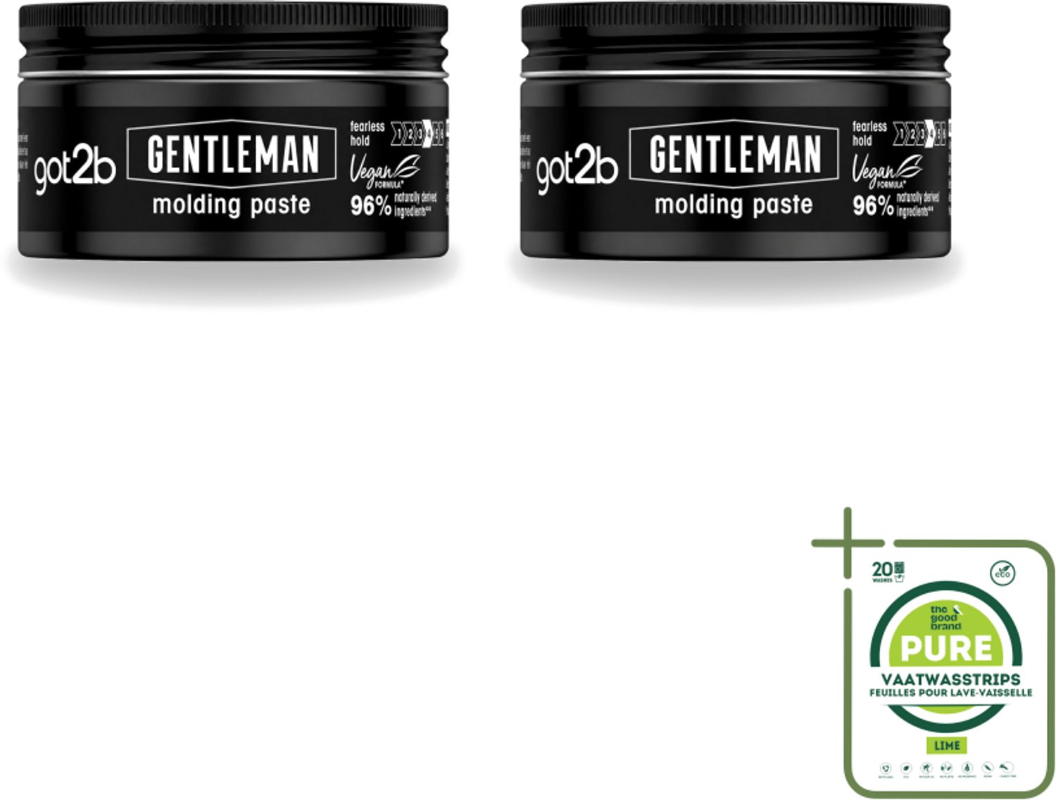 2 x Got2B - Molding Paste - Gentleman - 100 ml - Grootverpakking - Haarmodel - Stijlvolle Look - Natuurlijke Finish - Hold - Haartype