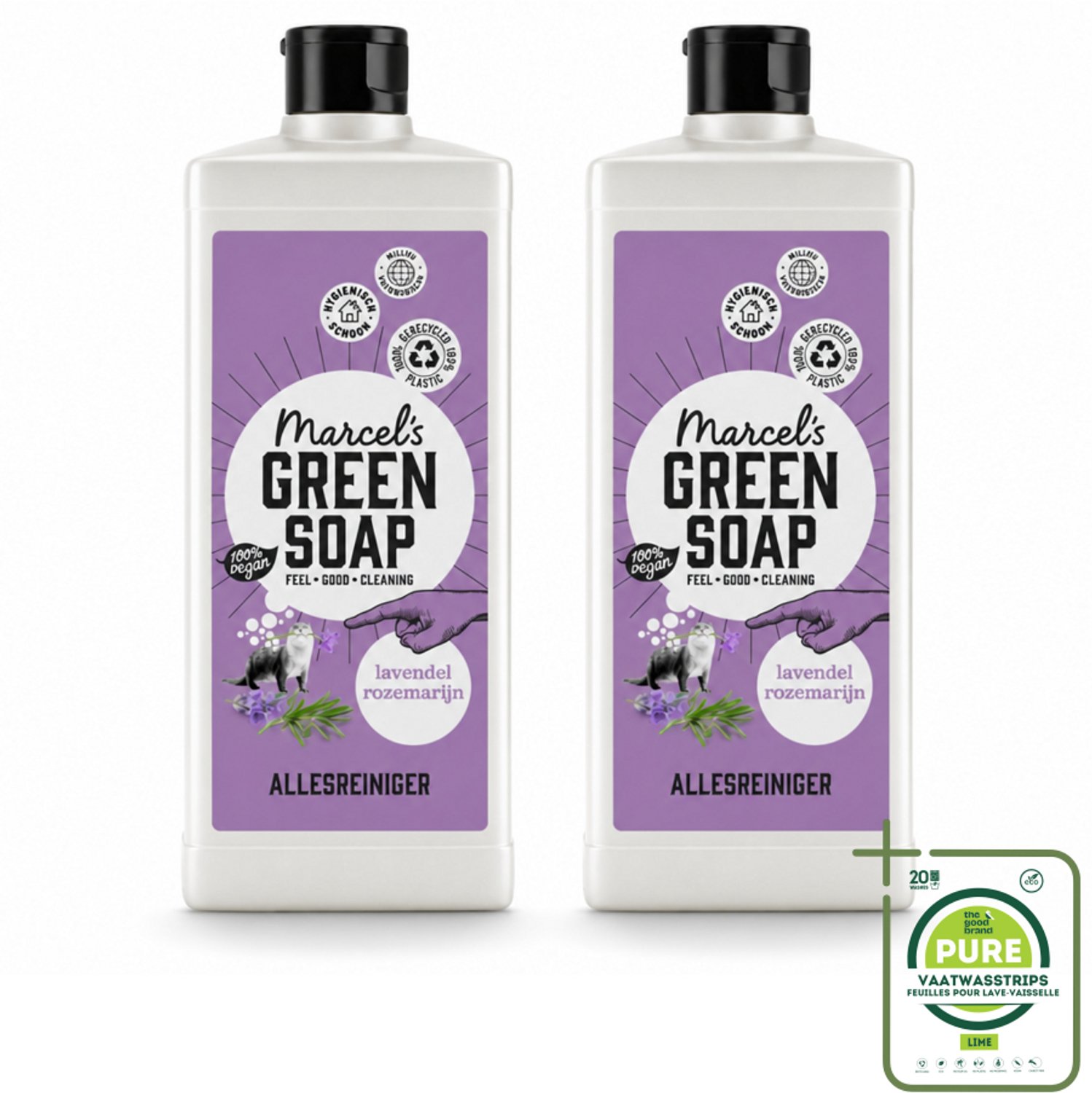2 x Marcel's Green Soap - Allesreiniger - Lavendel & Rozemarijn - Natuurlijk & effectief - 750 ml - Grootverpakking - Allesreiniger - Natuurlijke Reiniger - Vet Verwijderen - Vuil Verwijderen - Badkamer Reinigen