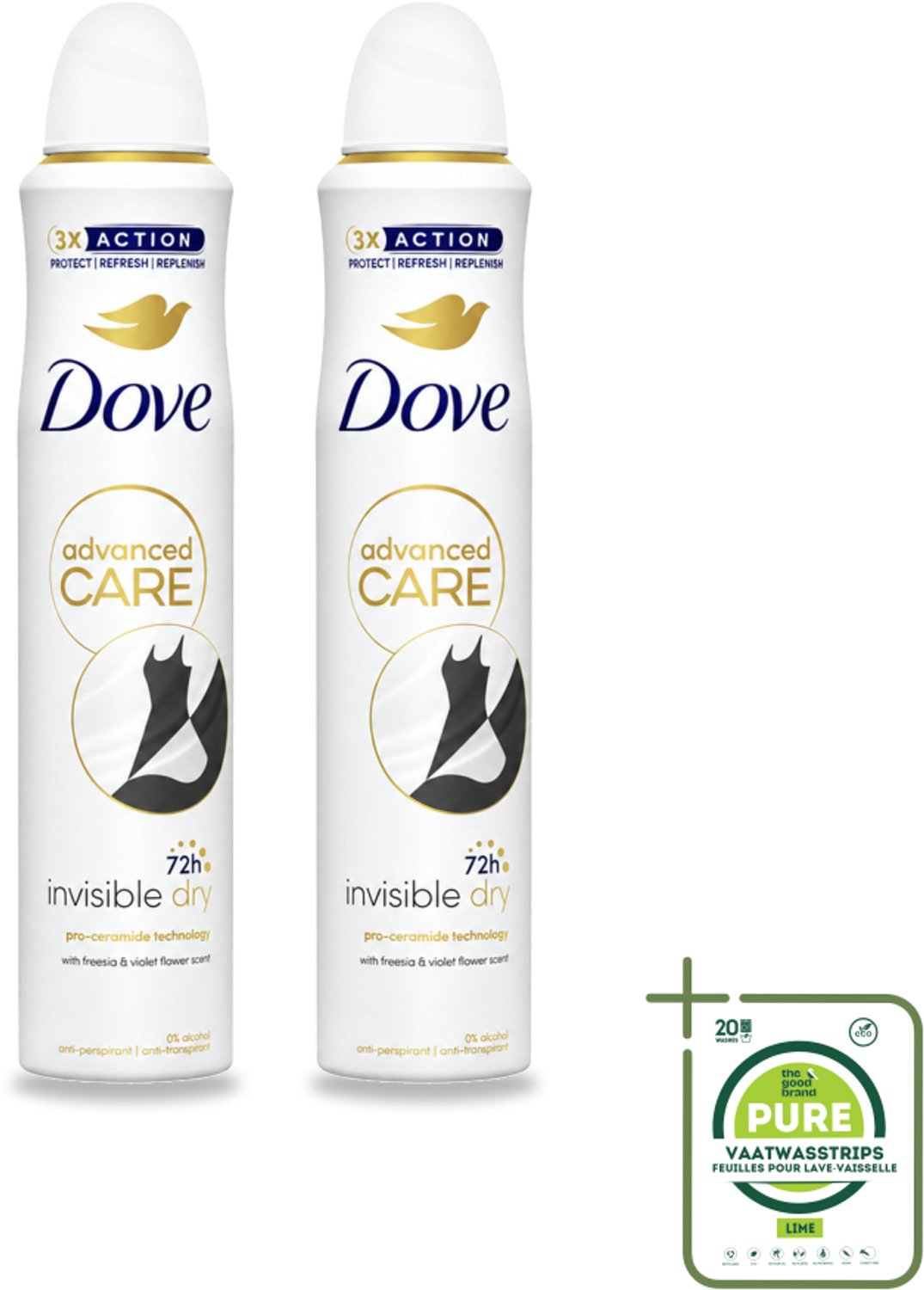 2 x Dove Deodorant Spray - Invisible Dry - 200 ml - Grootverpakking - Dove Deodorant Spray - Onzichtbare Deodorant - Zweetvermindering - Lichaamsgeur - Okselbescherming
