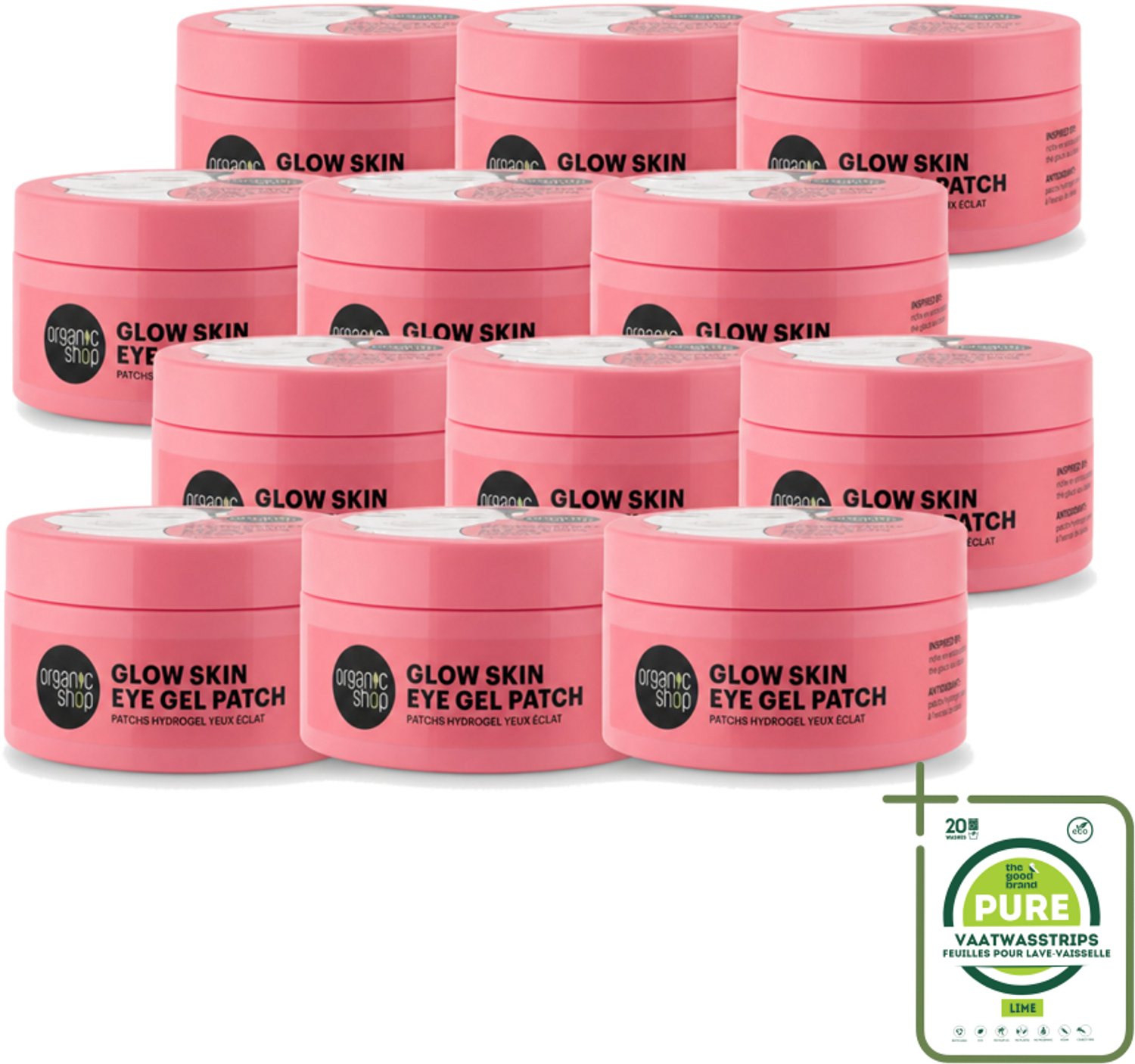12 x Organic Shop - Eye Gel Patch Berry Iced Tea & Antioxidant - Kalmerend en Hydraterend - 60 Patches - Grootverpakking - Vaatwasstrips - Oogverzorging - Oogpatches - Hydratatie - Kalmerende Oogverzorging - Antioxidanten