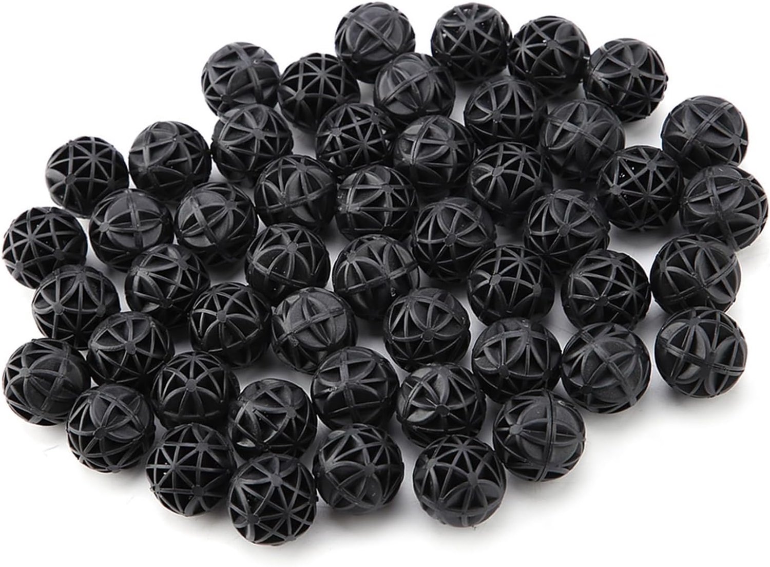 Vijverfilters, 50 Stcs Bio Media voor Aquarium Filtervijver Filtermateriaal Bio Poreus Filter Biochemische Bal met Katoenen Aquariumvijver Filtermateriaal (16 mm met katoen)