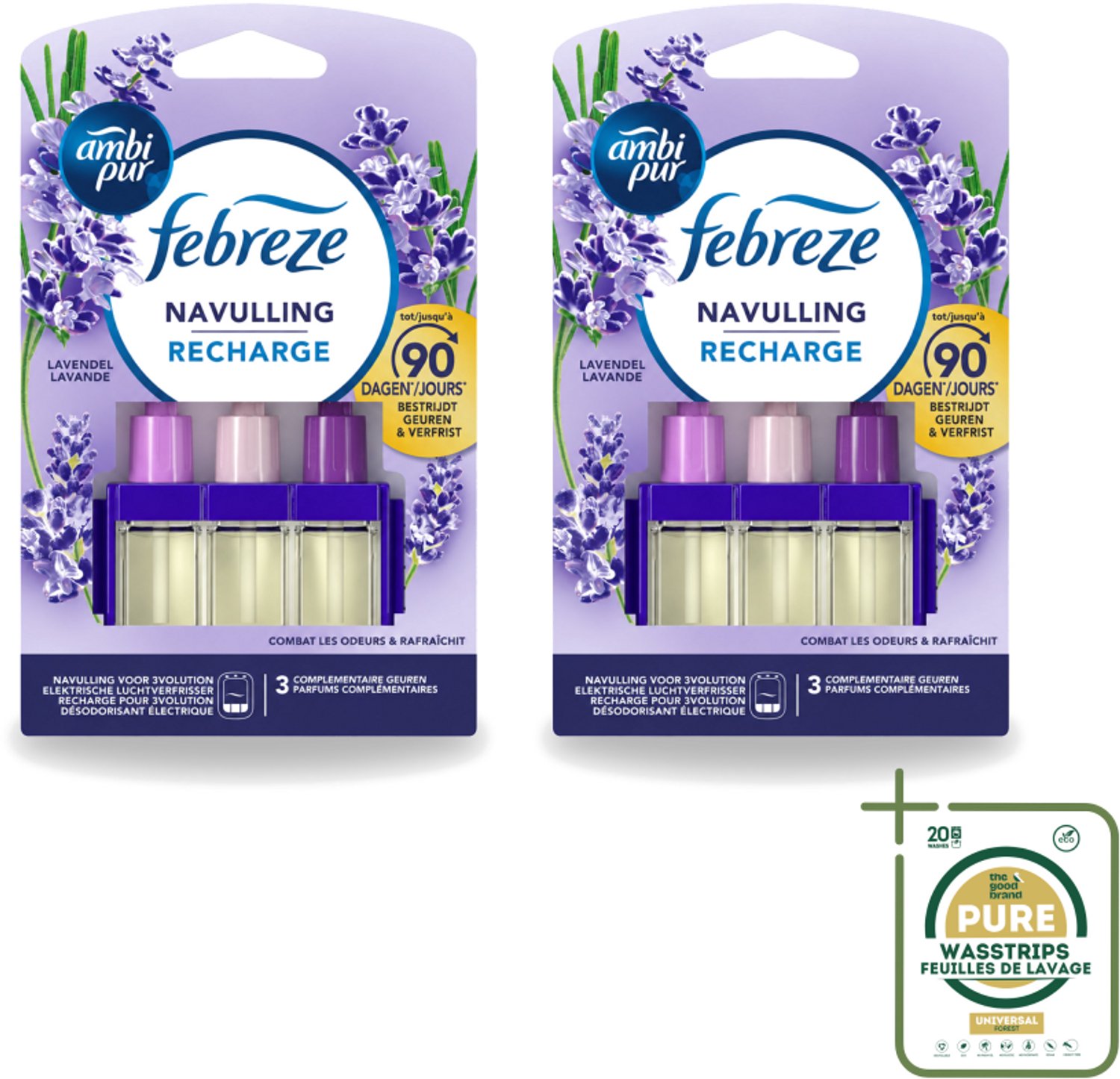 2 x Ambi Pur - 3Volution - Navulling - Lavendel - 20 ml - Geurverspreider - Luchtverfrisser - Lavendel - Frisheid - Geurblindheid