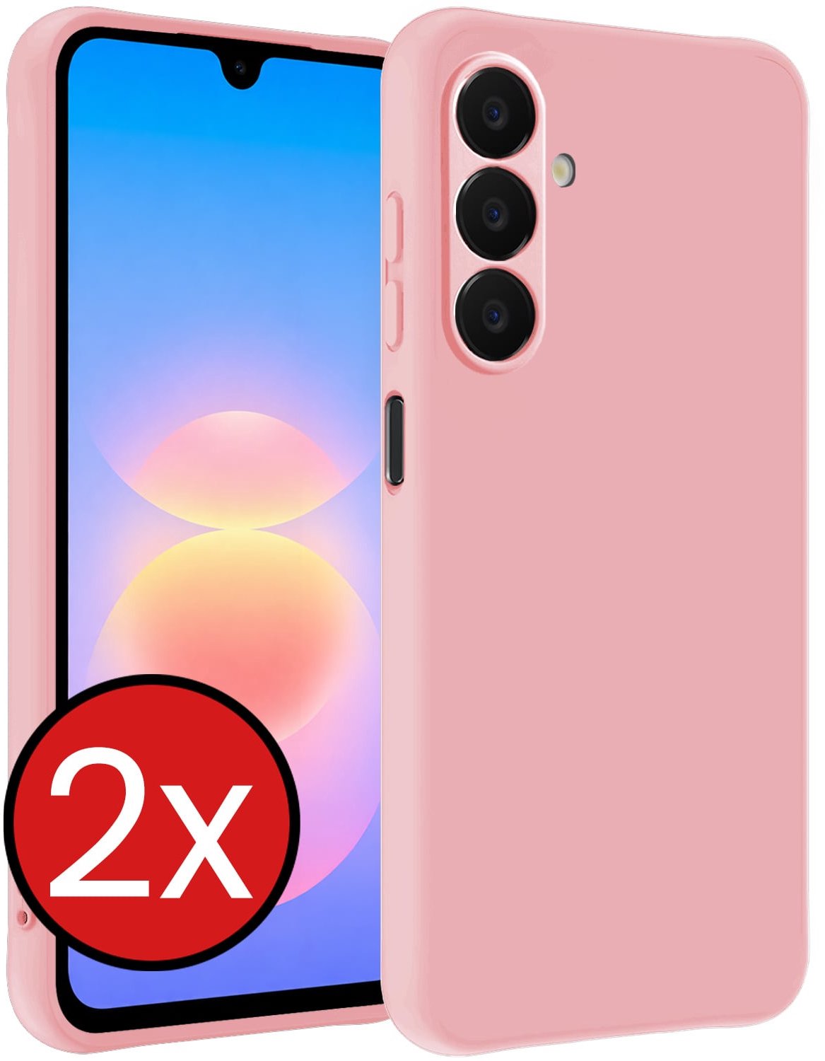 Hoesje - 2 Stuks - Geschikt voor Samsung Galaxy A18 - Sterk & Shockproof - Telefoonhoes - Back Cover - Case Siliconen - Telefoon Hoes - Lichtroze