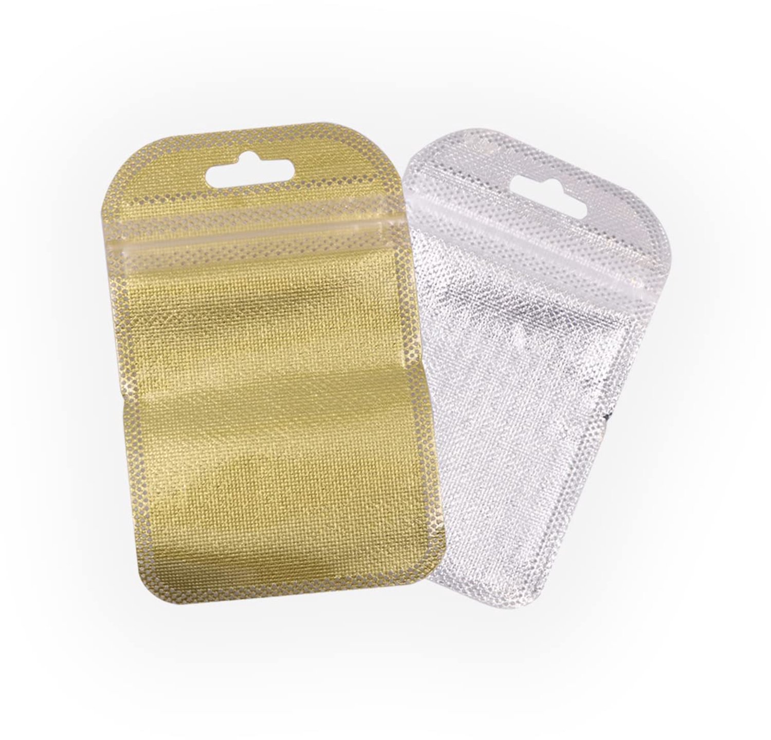 SnelShoppen - 100 Stuks Twee Kleuren Diamant Schilderen Zipper Tassen - Transparante Opbergzakken voor Accessoires - 7x11cm - Duurzaam Plastic - Perfe
