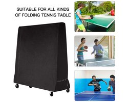 Mutsitaz Tafeltennishoes Waterdicht, Winddicht, Zonwerend, Stofwerend, Pingpongtafelhoes voor Buiten, 185×70×165 cm Zwart