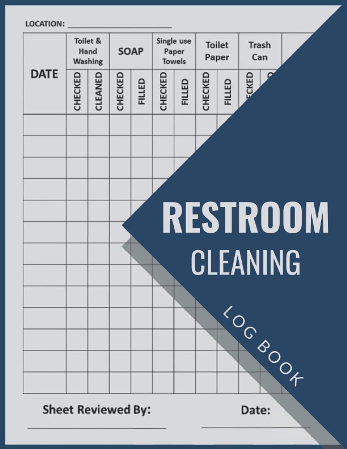 Restroom Cleaning Log Book: Restroom & Bathroom Cleaning Log Book Checklist Notepad for Restaurant, Office , Public - ShopVlot