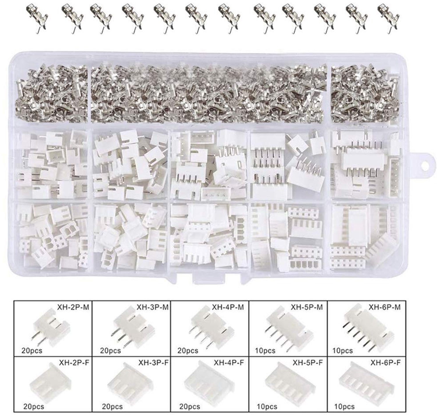 YIXISI 460 Stks 2.54 mm JST-XH 2/3/4/5/6 Pins Behuizing Connector Adapter Plug (JST Connector Kit)