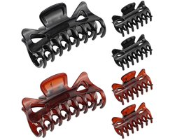 DXLing 6 Pieces Hair Claw Clips 2 Sizes Plastic Clamps Hairpin Big and Small Butterfly Hair Clamps Transparent Thick - ShopVlot
