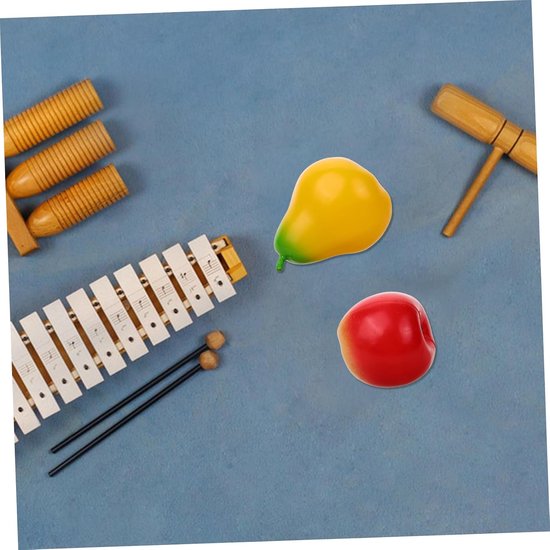 2 Stuks Delige Fruitvormige Muzikale Percussie Shakers voor Jongen Meisje Duurzaam Slijtvast Stimuleert Ritmegevoel Concentratie Educatief Speelgoed voor Peuters Kleuters — afbeelding 3
