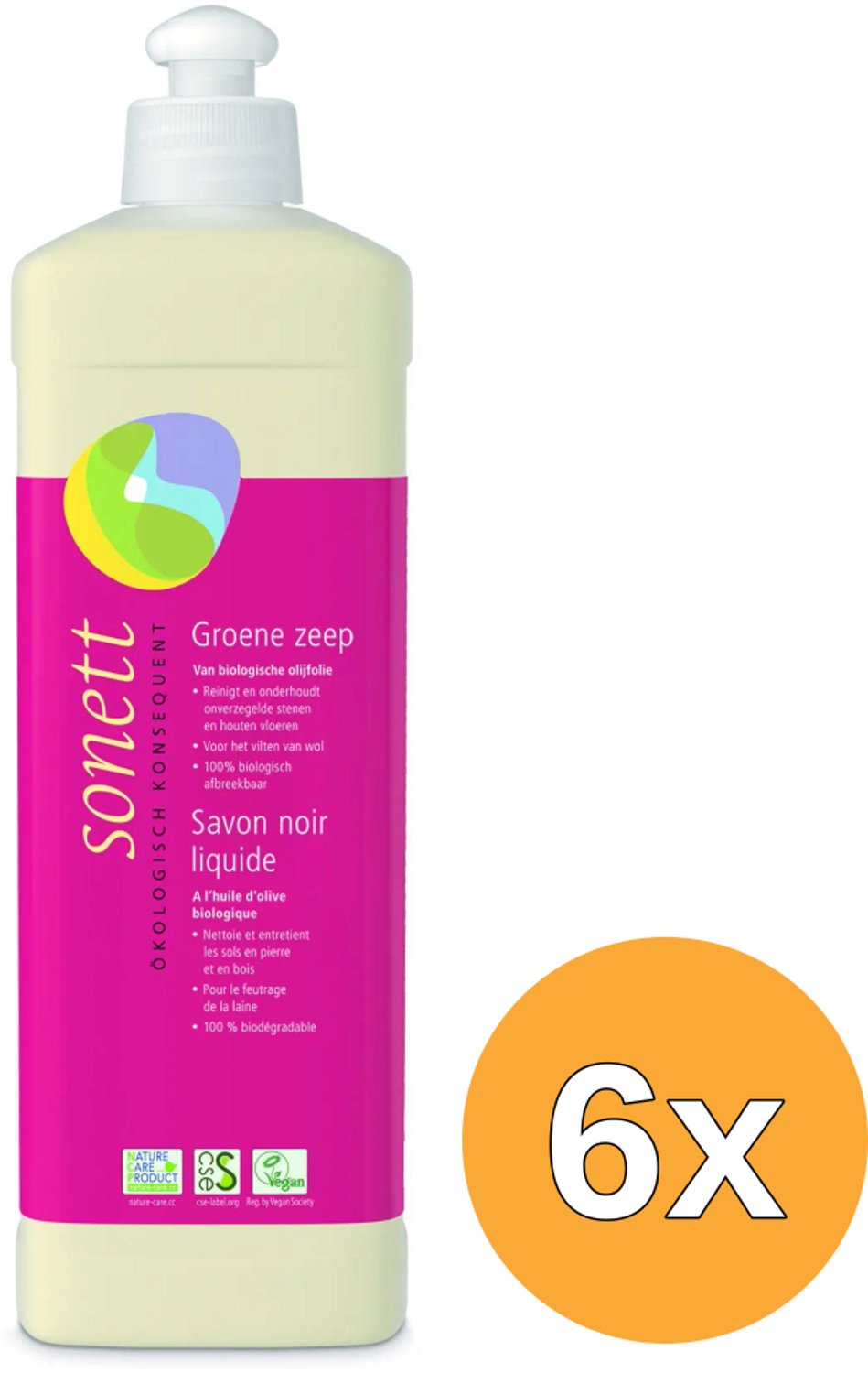 6x Sonett Groene Zeep (500 ml)