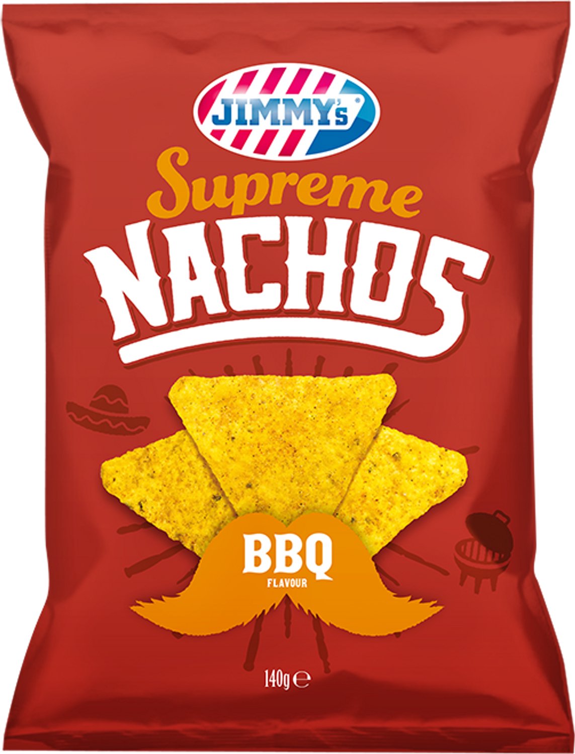 JIMMY's Supreme Nachos Barbecue 12x140g zonder MSG